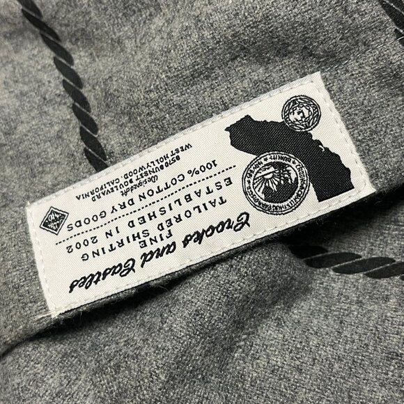 Crooks and Castle Grey Striped Button Up Mens Large - Picture 5 of 6